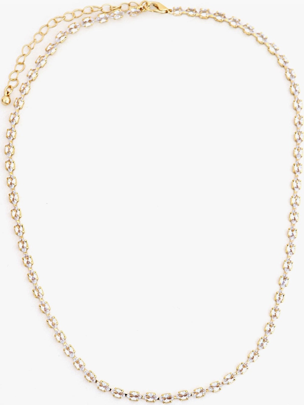 Panacea 14k-gold plate Marquise Cubic Zirconia Tennis Necklace - Picture 2 of 2